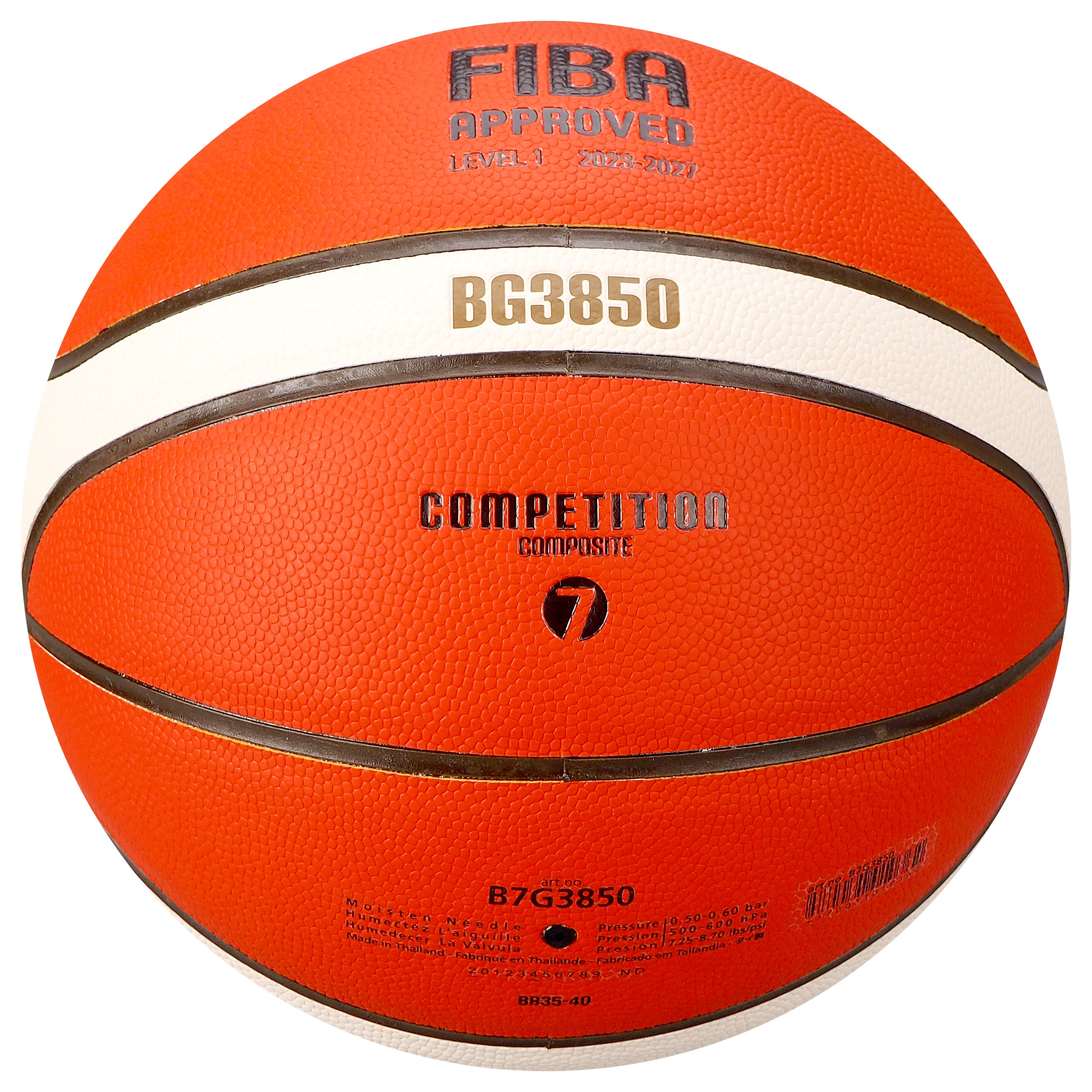 ลูกบาสเกตบอล Molten รุ่น B7G3850 หนังพียู เบอร์ 7 เกรดดี